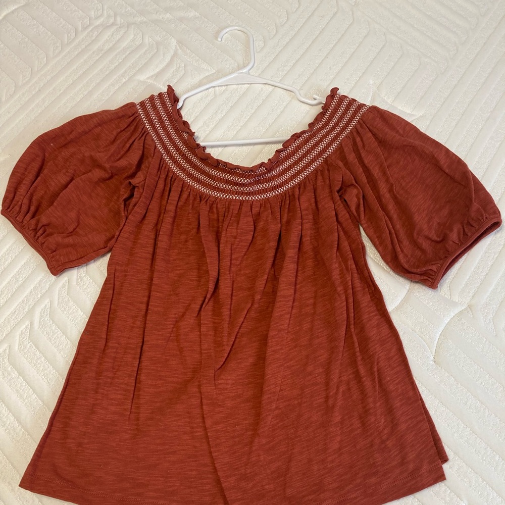 a.n.a Rust Blouse with Embroidered Accents - Picture 4 of 4